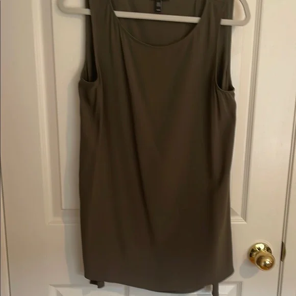 Eileen Fisher Green Tank Top with Scoop Neckline - Picture 2 of 5